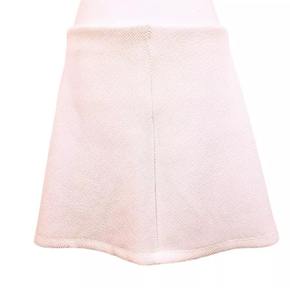 NWT ZARA TRAFALUC Mini Skirt, White Polyester Stretchy Elastic Boho Casual, L - Picture 2 of 10